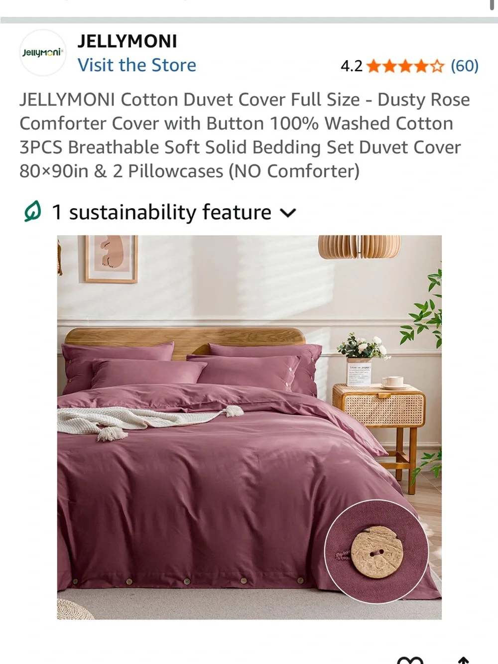 Full Size Dusty Rose Duvet Cover